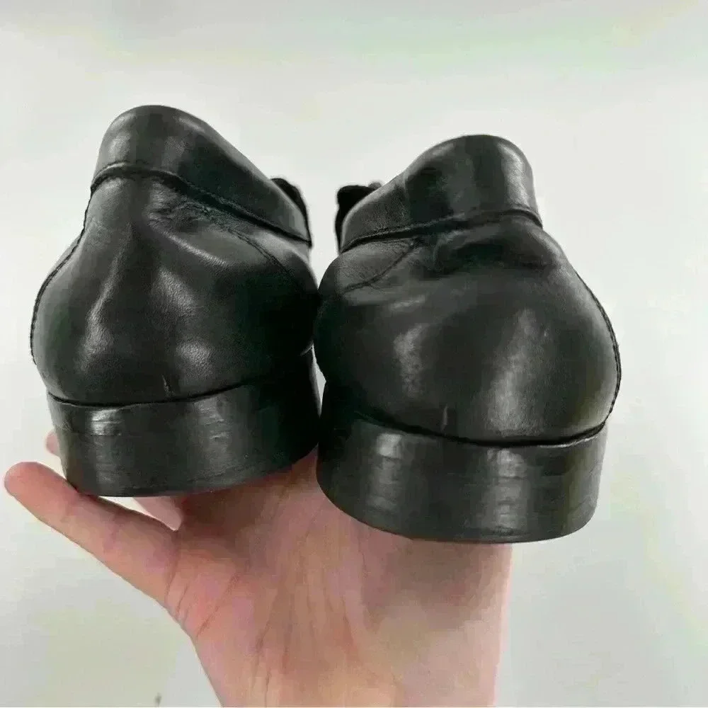 Saks fifth Avenue Red mens dress shoes size 12 black leather horsebit loafers